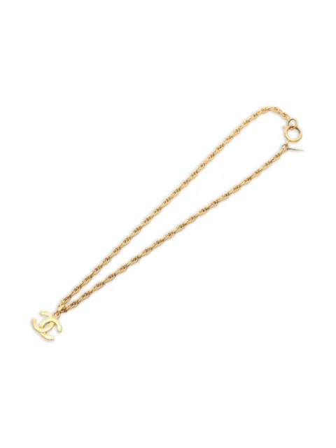 CHANEL Pre-Owned قلادة بزينة CC متداخلة 1986-1988