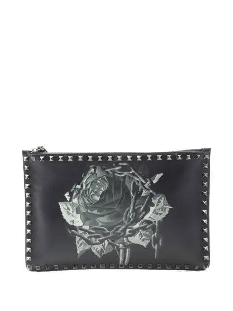 Valentino Garavani Pre-Owned 2010s Rockstud rose-print clutch bag