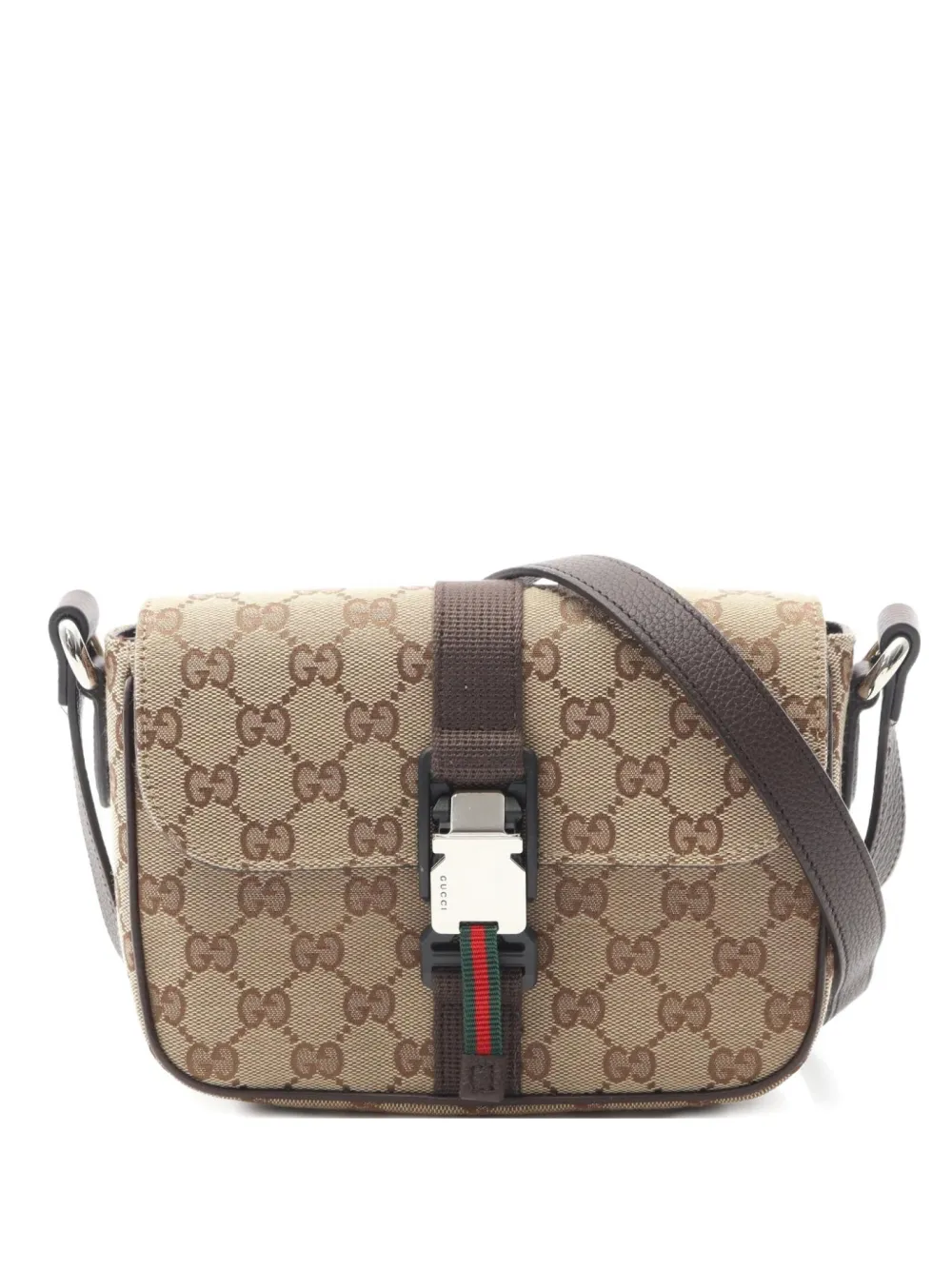 Pre-owned Gucci 2020s Gg Monogram Crossbody Bag In Neutral