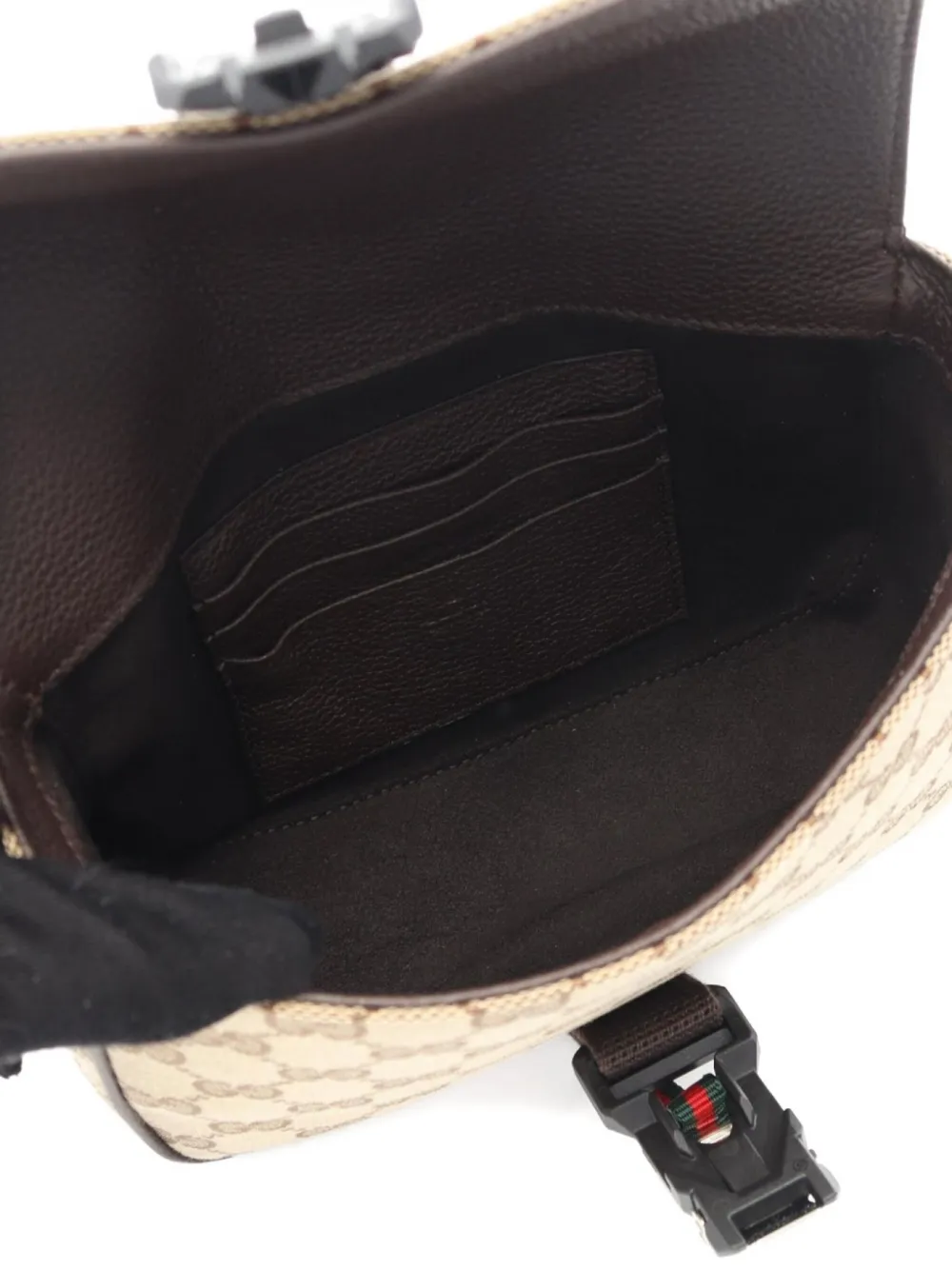 Pre-owned Gucci 2020s Gg Monogram Crossbody Bag In Neutral