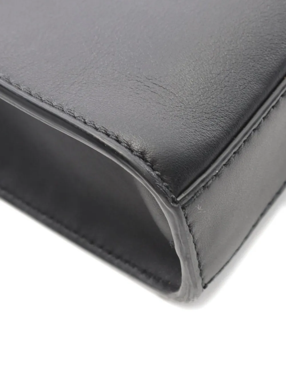 Pre-owned Fendi 2010s Peekaboo Leather Briefcase Bag In Black