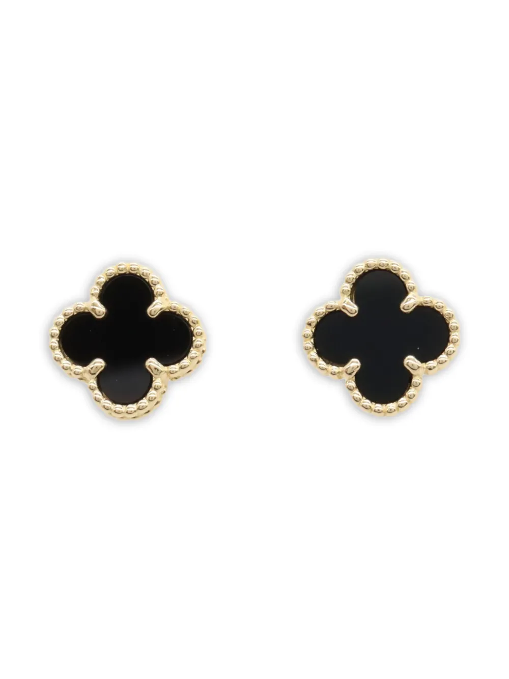 Van Cleef & Arpels 2010s オニキス クローバーピアス 18Kイエローゴールド - ゴールドトーン Van Cleef & Arpels 2010s オニキス クローバーピアス 18Kイエローゴールド - ゴールドトーン