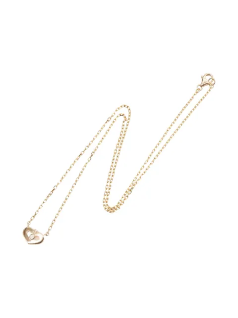 Cartier 18K rose gold C Heart diamond necklace