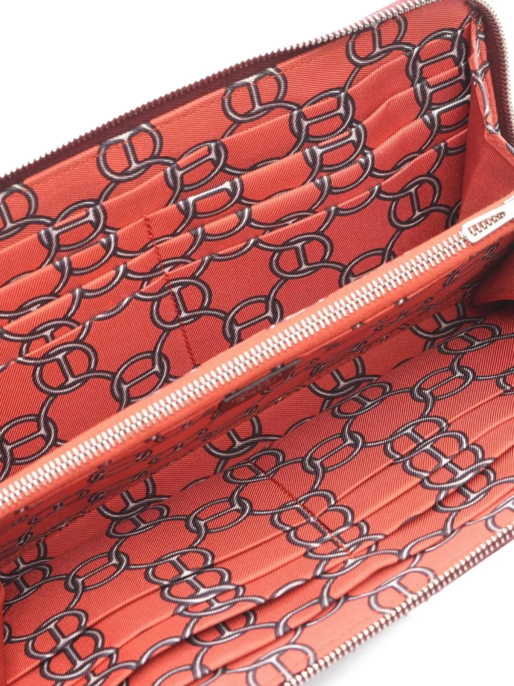 Pre-owned Hermes 2015 Azap Long Wallet In Red