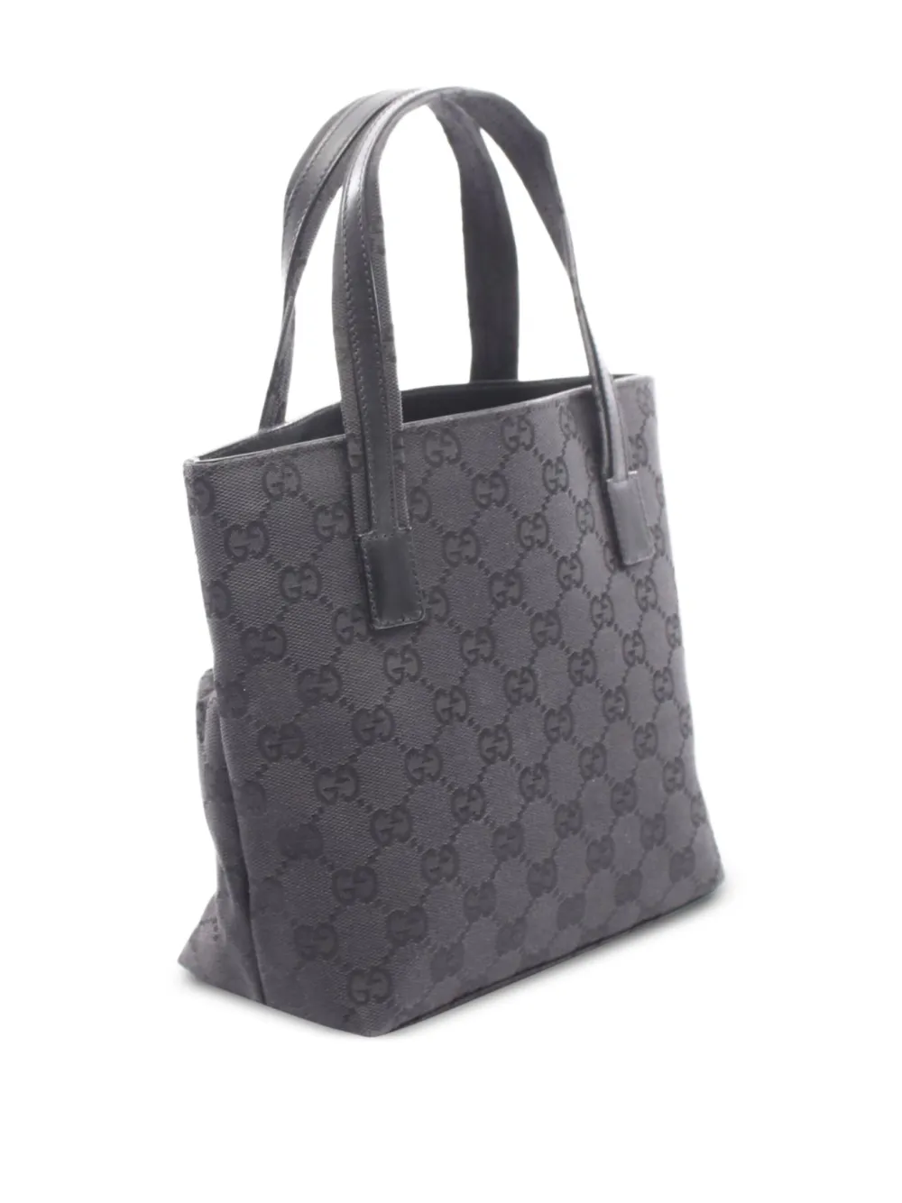 Pre-owned Gucci 2000's Gg-pattern Tote Bag In Black