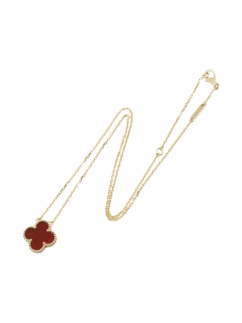 Van Cleef & Arpels 2010s 18kt Gold Carnelian Alhambra Necklace