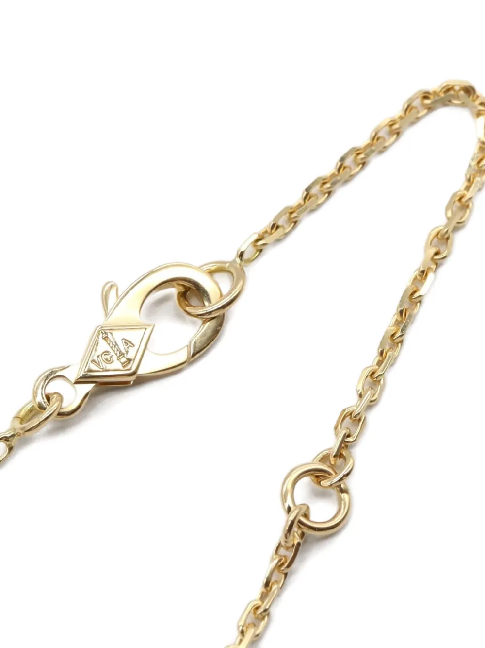 Pre-owned Van Cleef & Arpels 2010s 18kt Gold Carnelian Alhambra Necklace