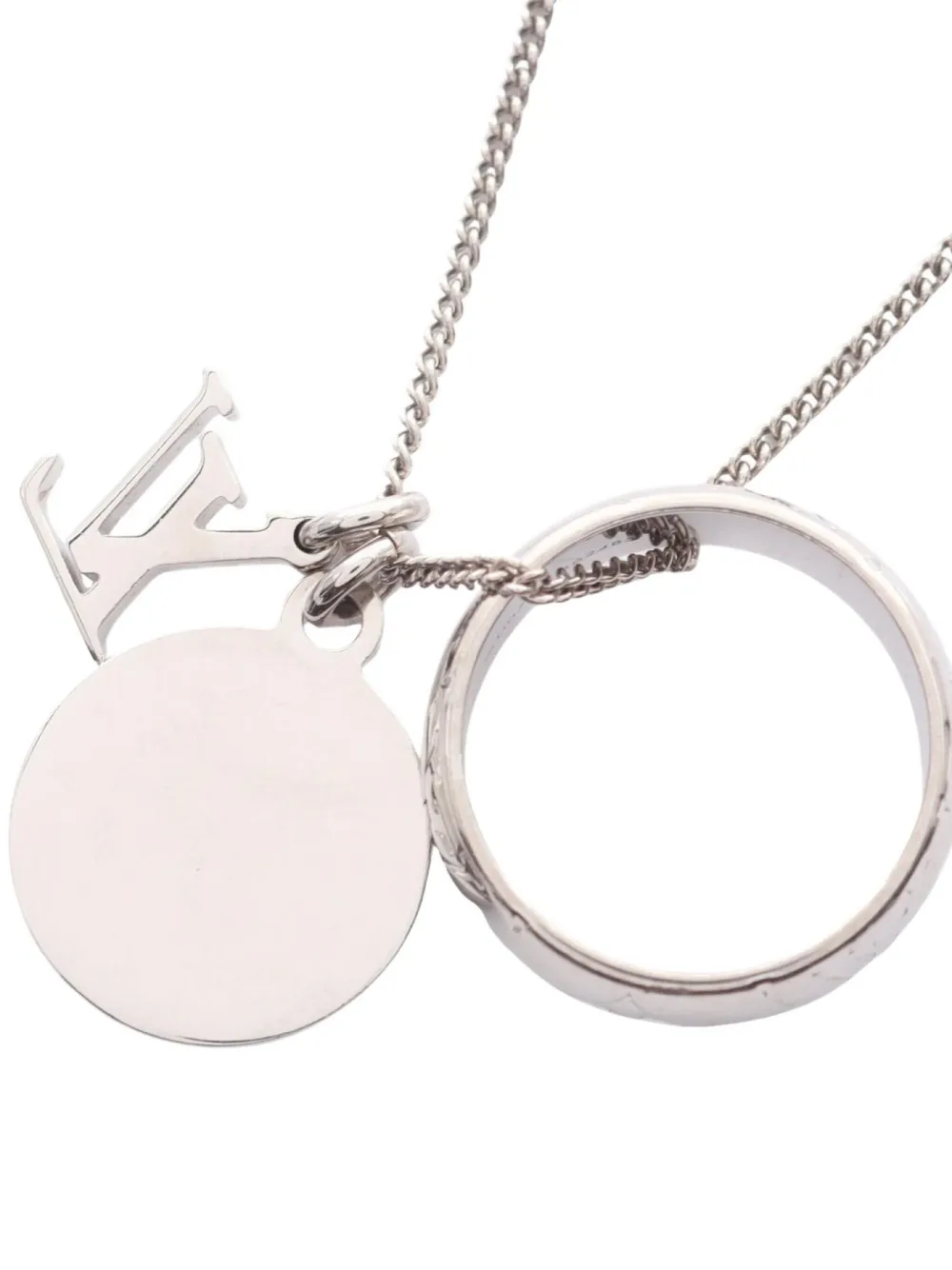 Louis Vuitton Pre-Owned 2017 monogram-engraved ring necklace | Women | Image 2