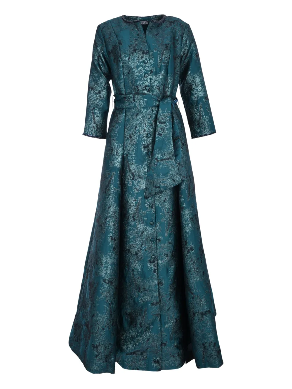 Baruni Elham Button-embellishment Maxi Dress In Blue