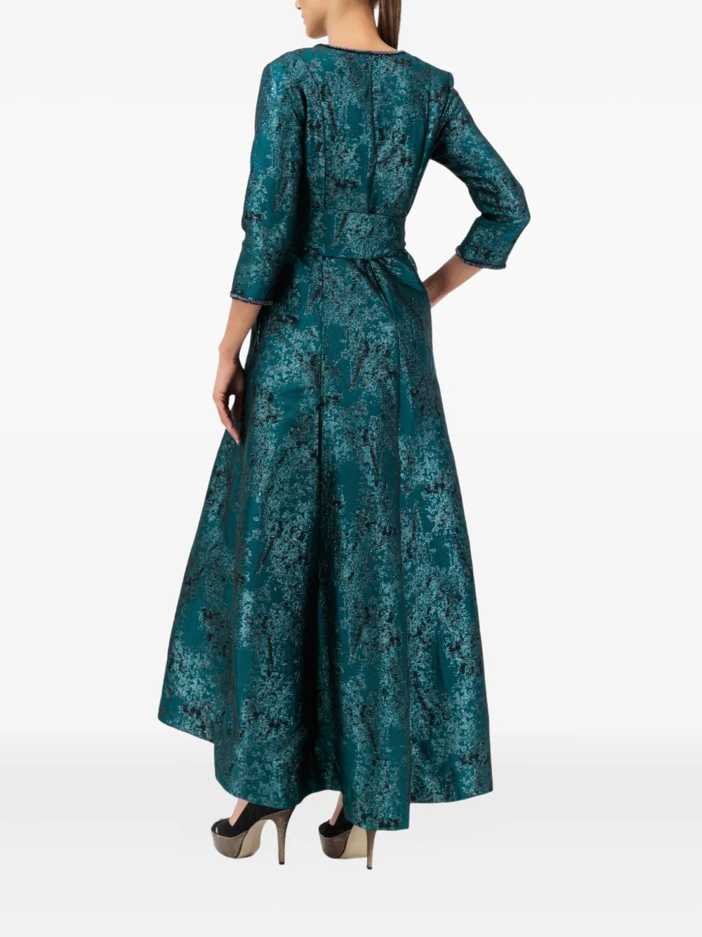 Baruni Elham Button-embellishment Maxi Dress In Blue