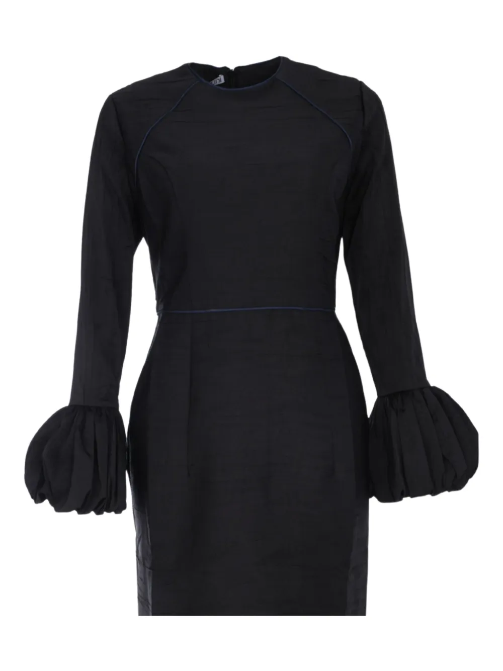 Baruni Talia Ruffle-cuffs Maxi Dress In Black
