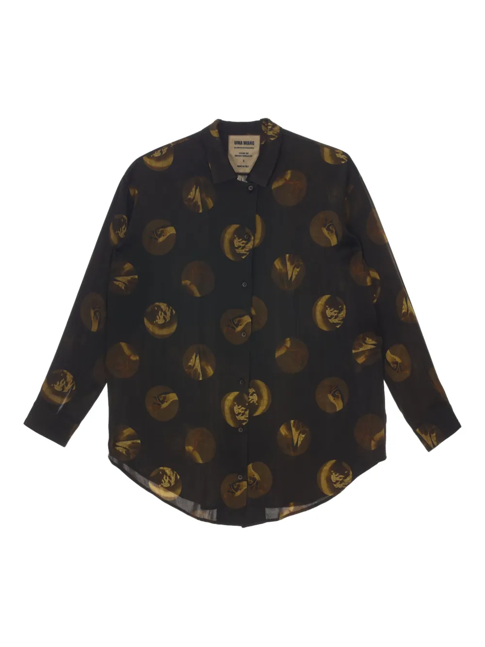 Uma Wang camisa con estampado circular | marrón | Image 1