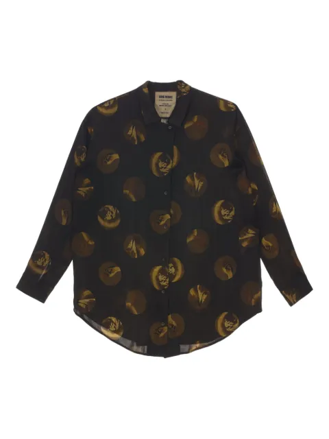Uma Wang circular-print silk-blend shirt