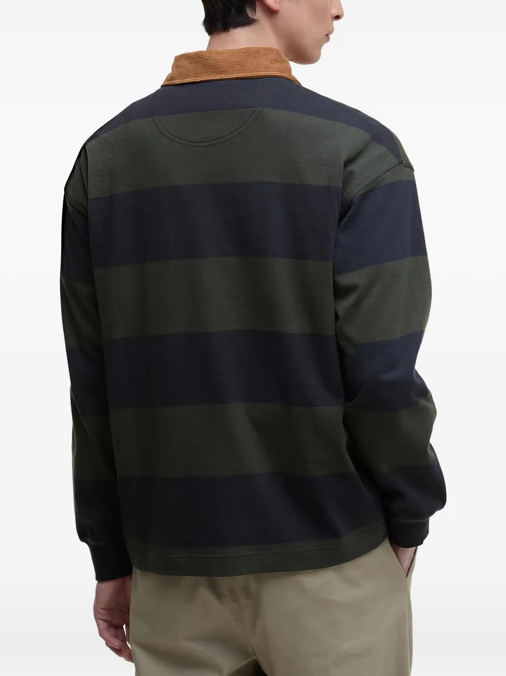 Barbour Embroidered-logo Stripe-pattern Polo Shirt In Multi