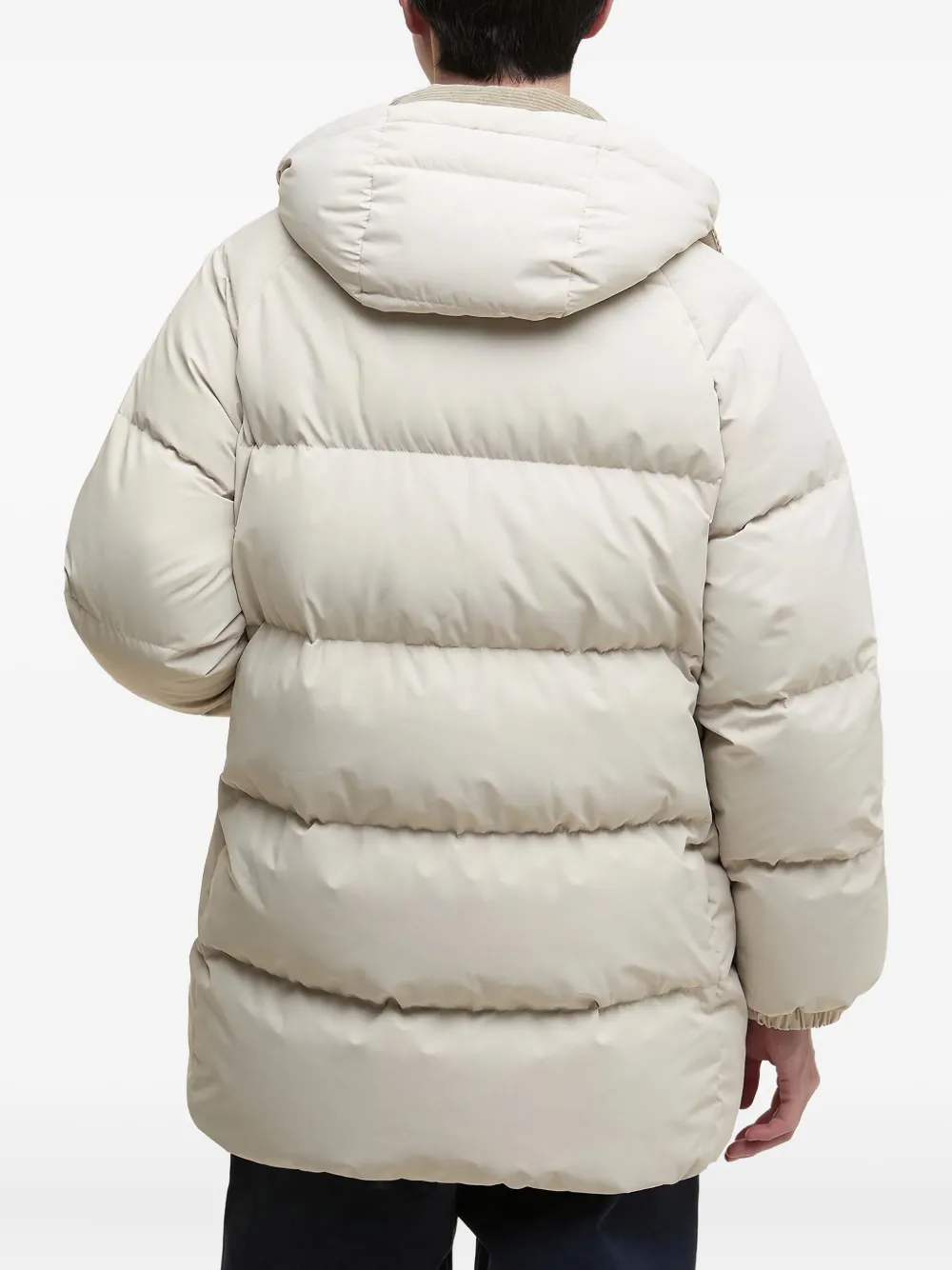 Barbour Beaufort gewatteerd jack met ribfluwelen kraag Beige