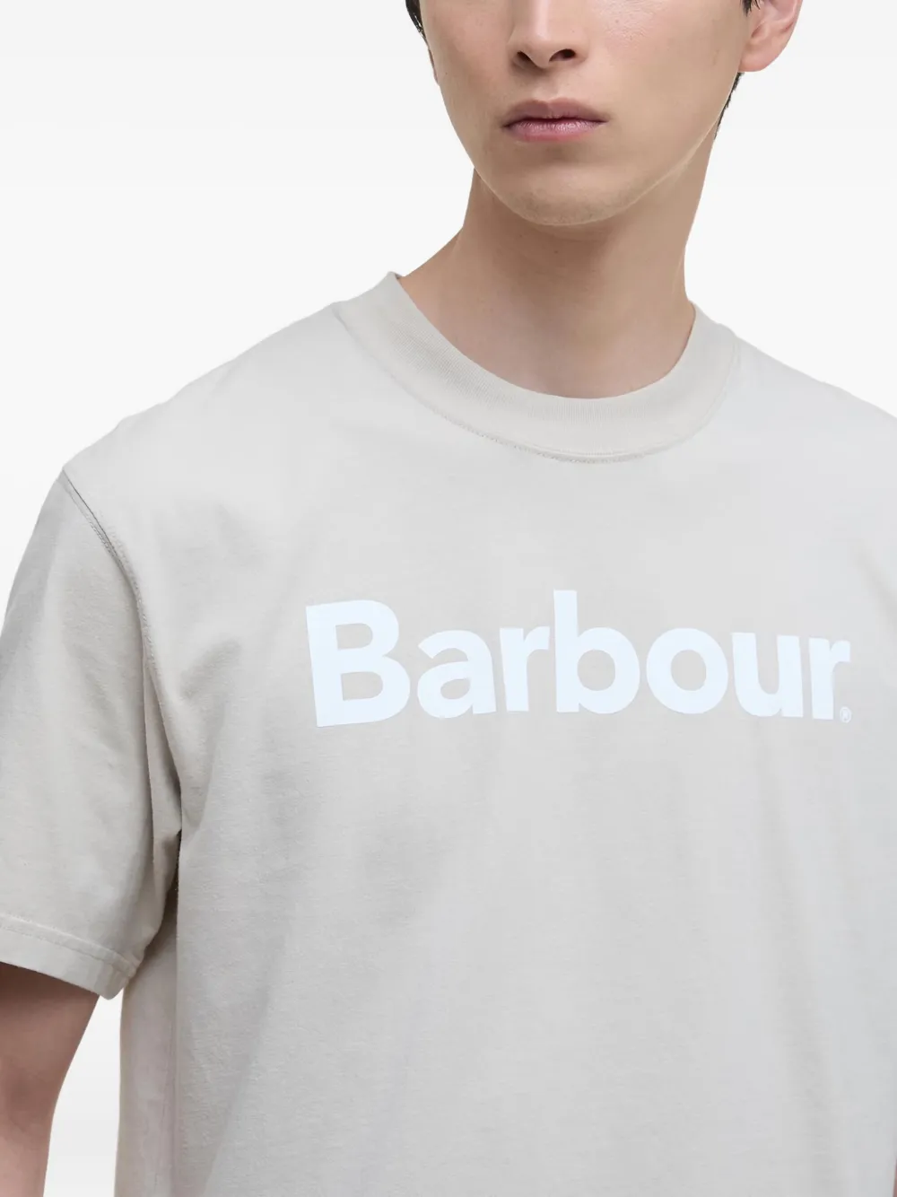 Barbour Logo-print T-shirt In Neutral