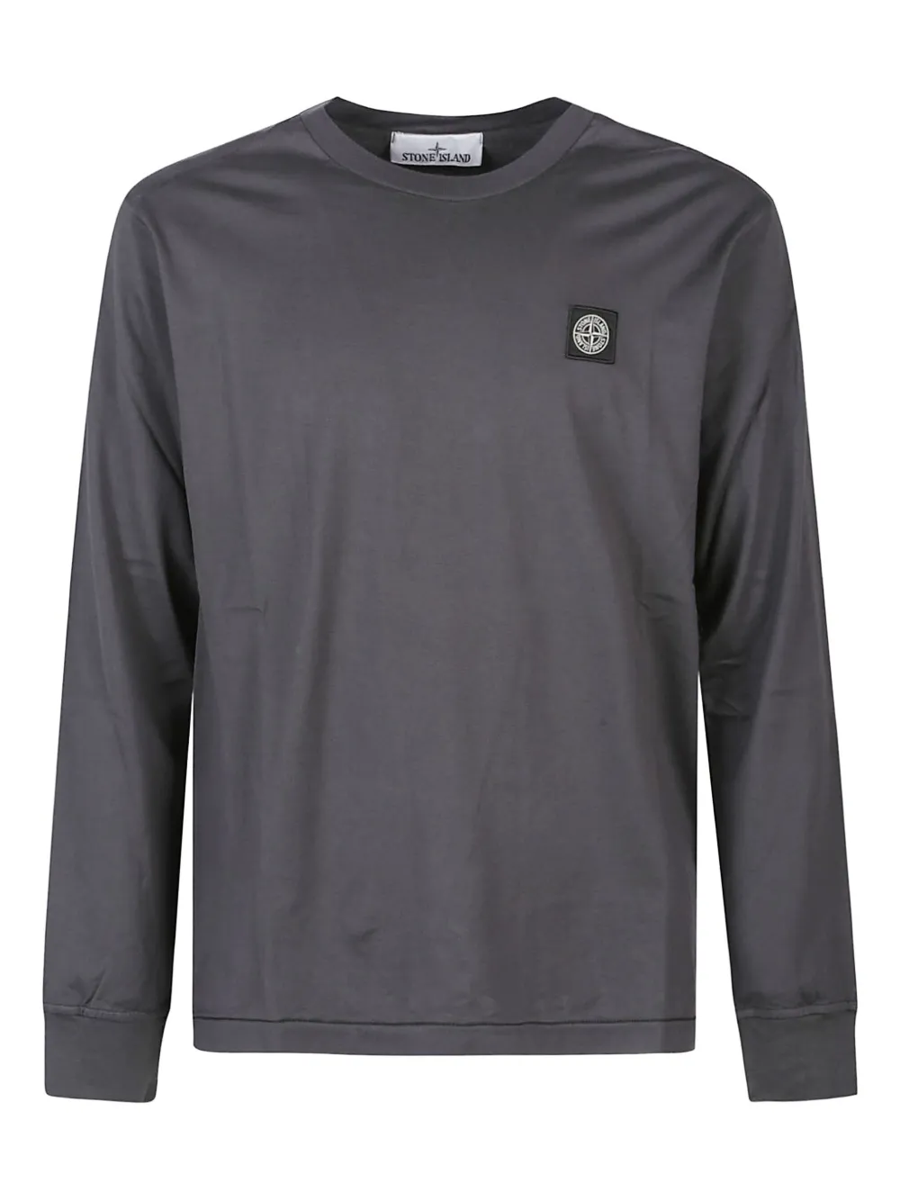 Stone Island Compass-motif Long-sleeve T-shirt In Gray