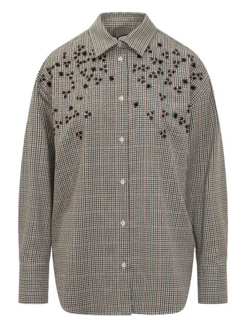 MSGM embroidered check shirt