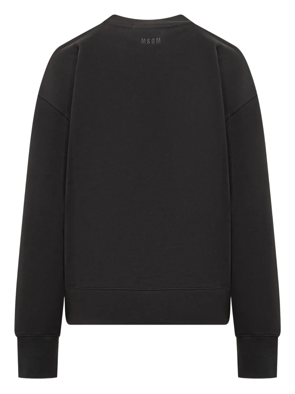 Msgm Black Sweatshirt With Follow The Rabbit Print In Black