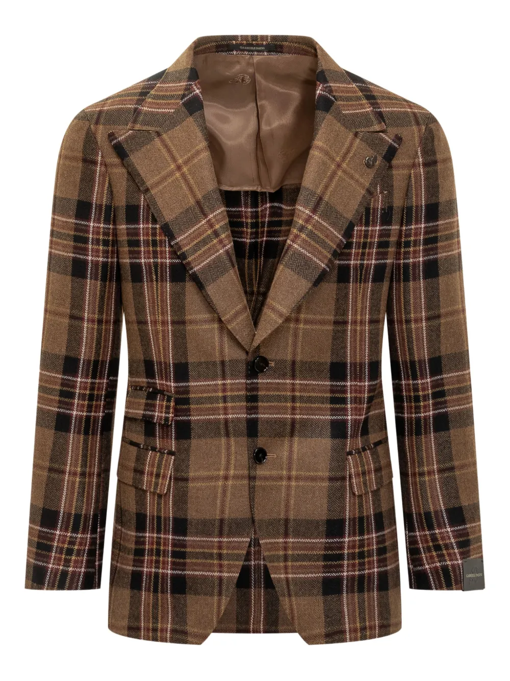 Gabriele Pasini check-pattern single-breasted blazer | Brown | Image 1