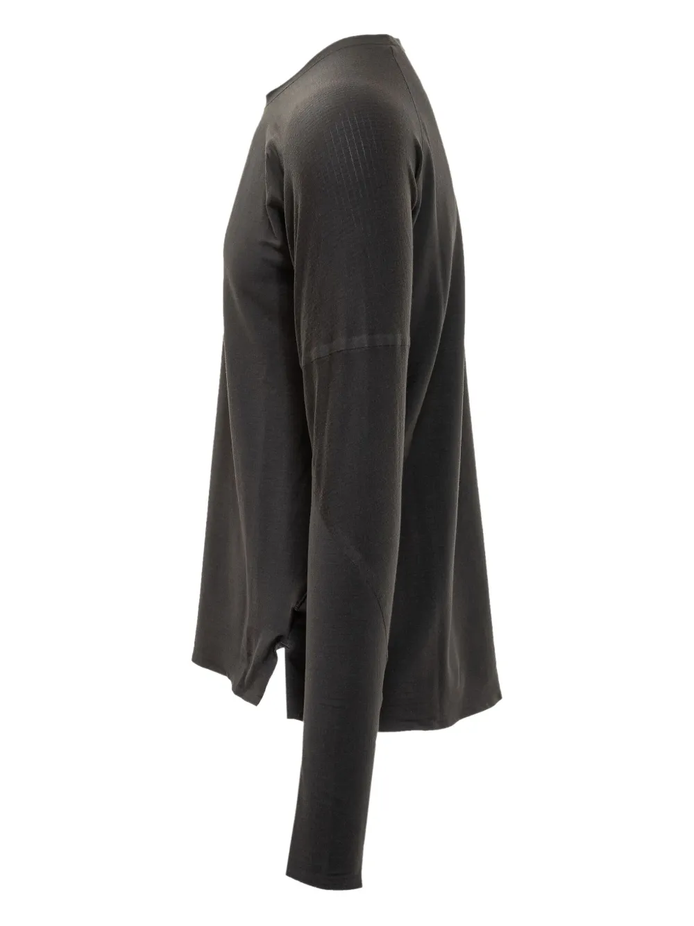 Y-3 Fitted Black Long-sleeve T-shirt With Crew Neckline In Black
