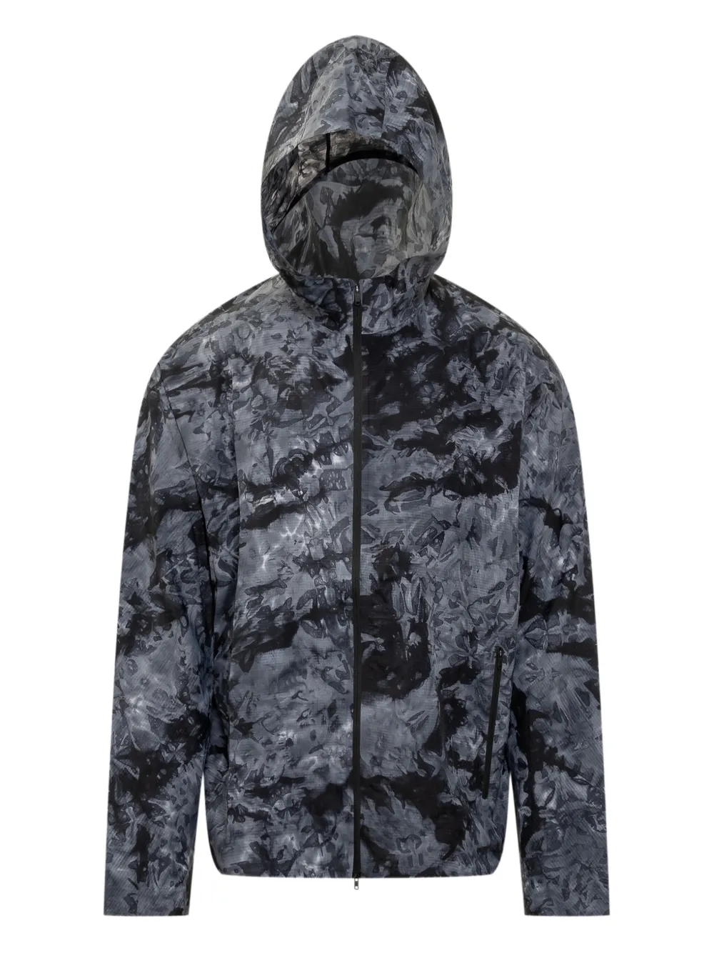 Y-3 Tie-dye Hooded Jacket In Blue