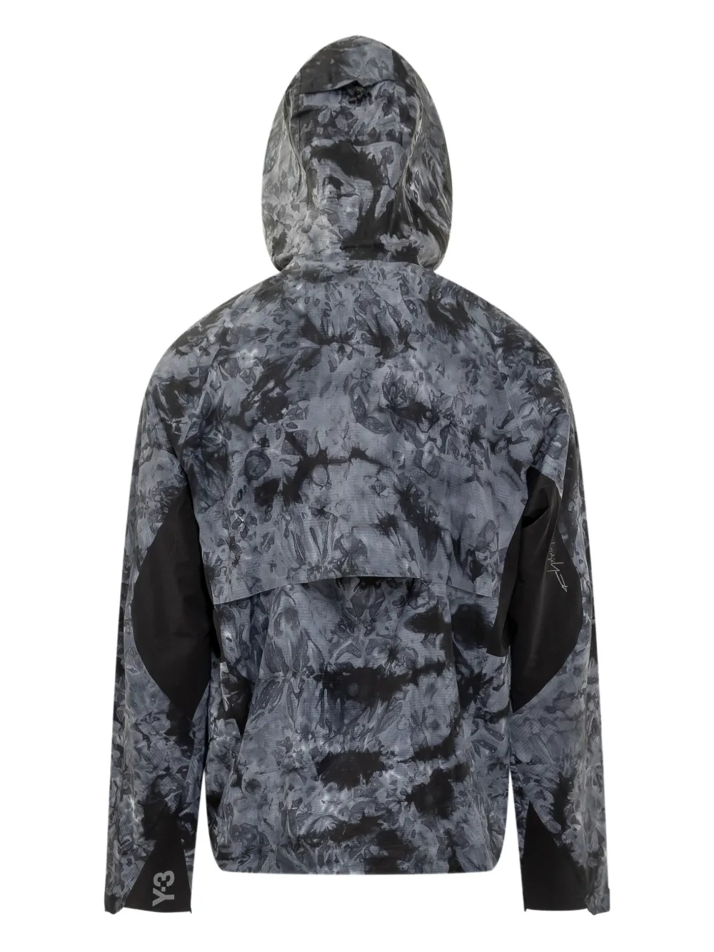 Y-3 Tie-dye Hooded Jacket In Blue