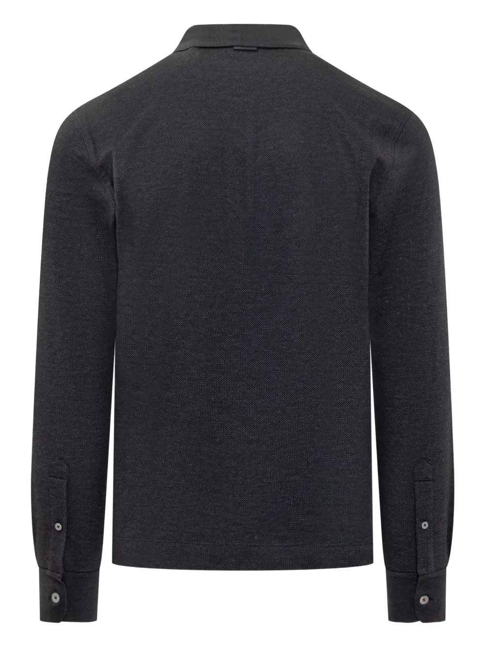 Zegna long-sleeved polo shirt - Zwart