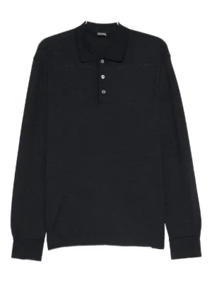 Zegna ロングスリーブ ポロシャツ | ブルー | FARFETCH JP