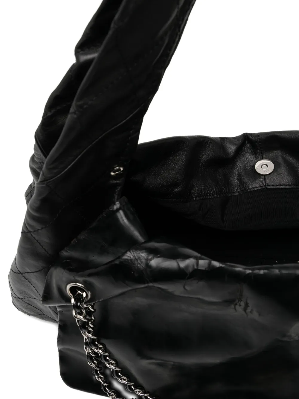 Pre-owned Chanel Leather Oversize Xl Patent And Leather Quilted Tote Shoulder Flap Bag In Black