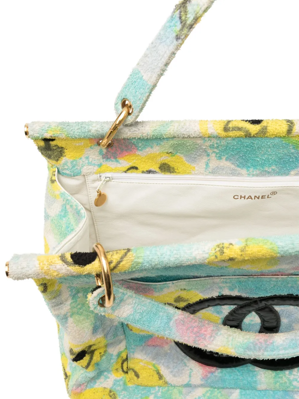 CHANEL Pre-Owned Shopper met veekleurige bloemenprint Blauw