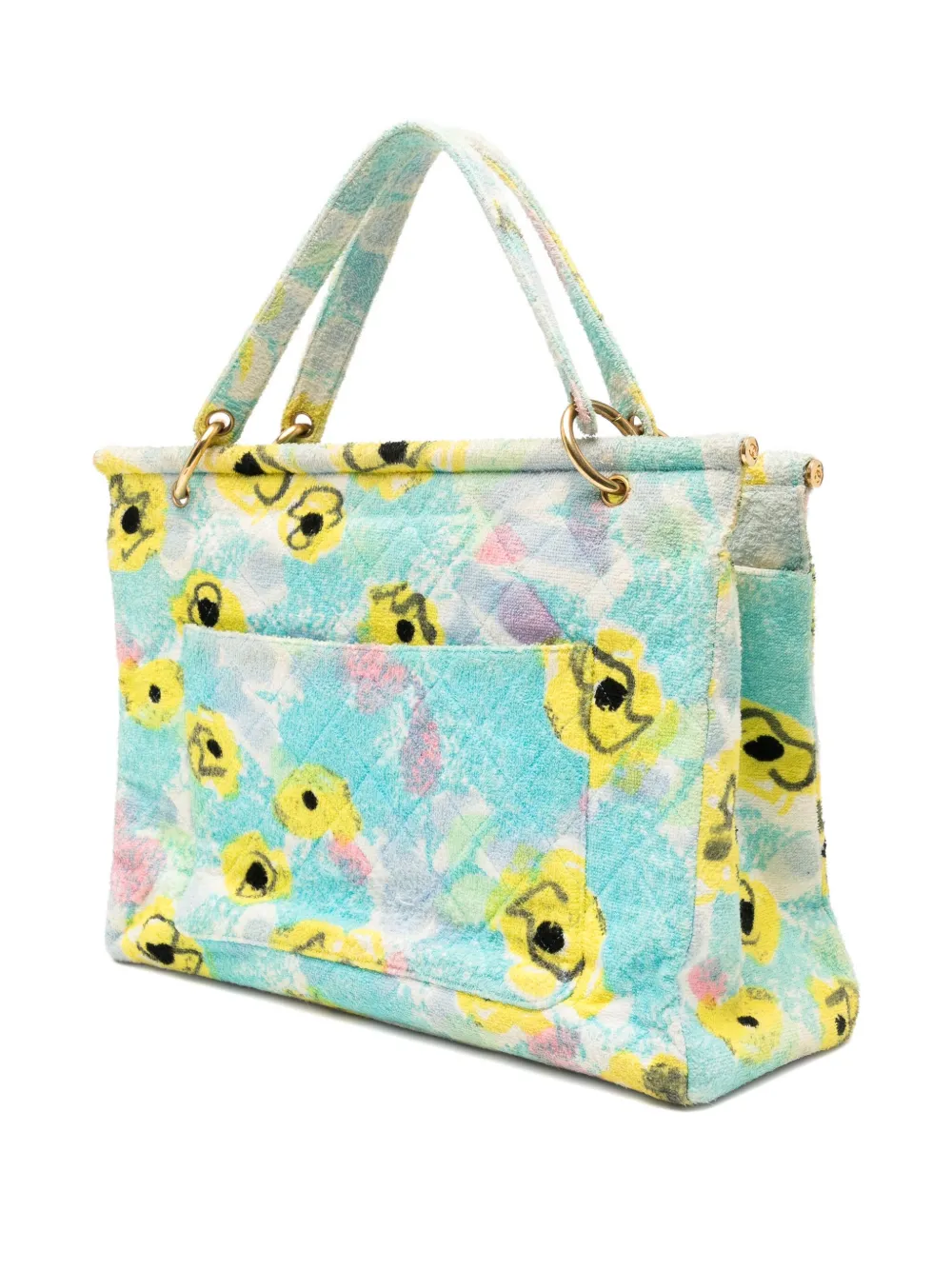 CHANEL Pre-Owned Shopper met veekleurige bloemenprint Blauw