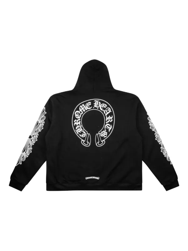 Chrome Hearts horseshoe-print zip-up Hoodie | Black | FARFETCH