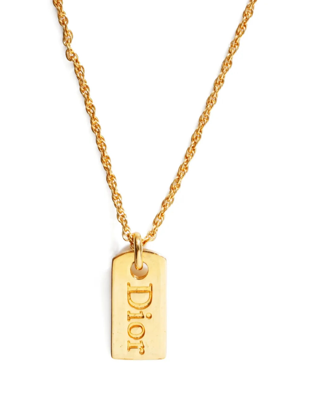 Christian Dior Pre-Owned 1980-1990 logo-plate necklace | Image 2
