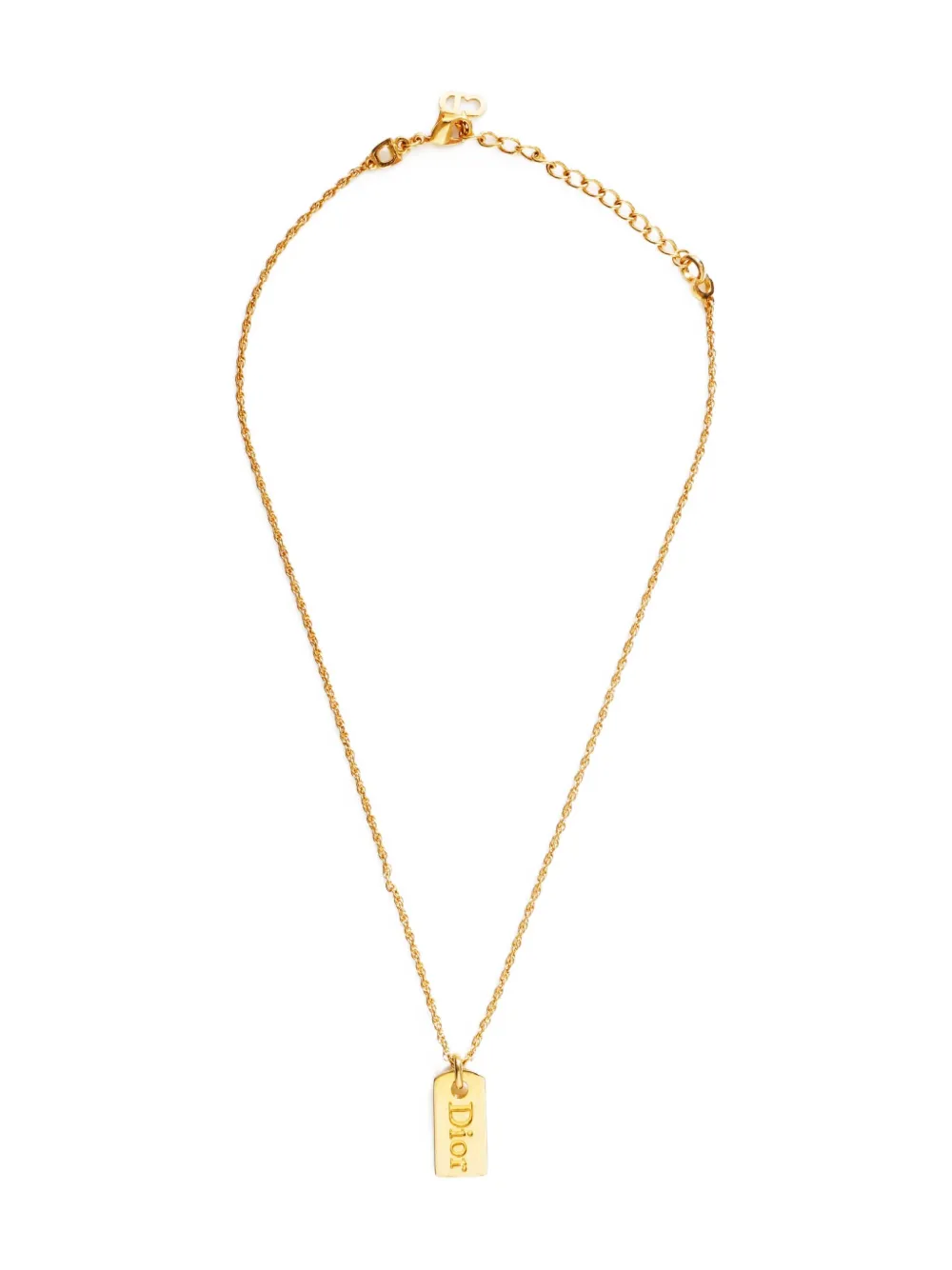 Christian Dior Pre-Owned 1980-1990 logo-plate necklace | Gold | Image 1