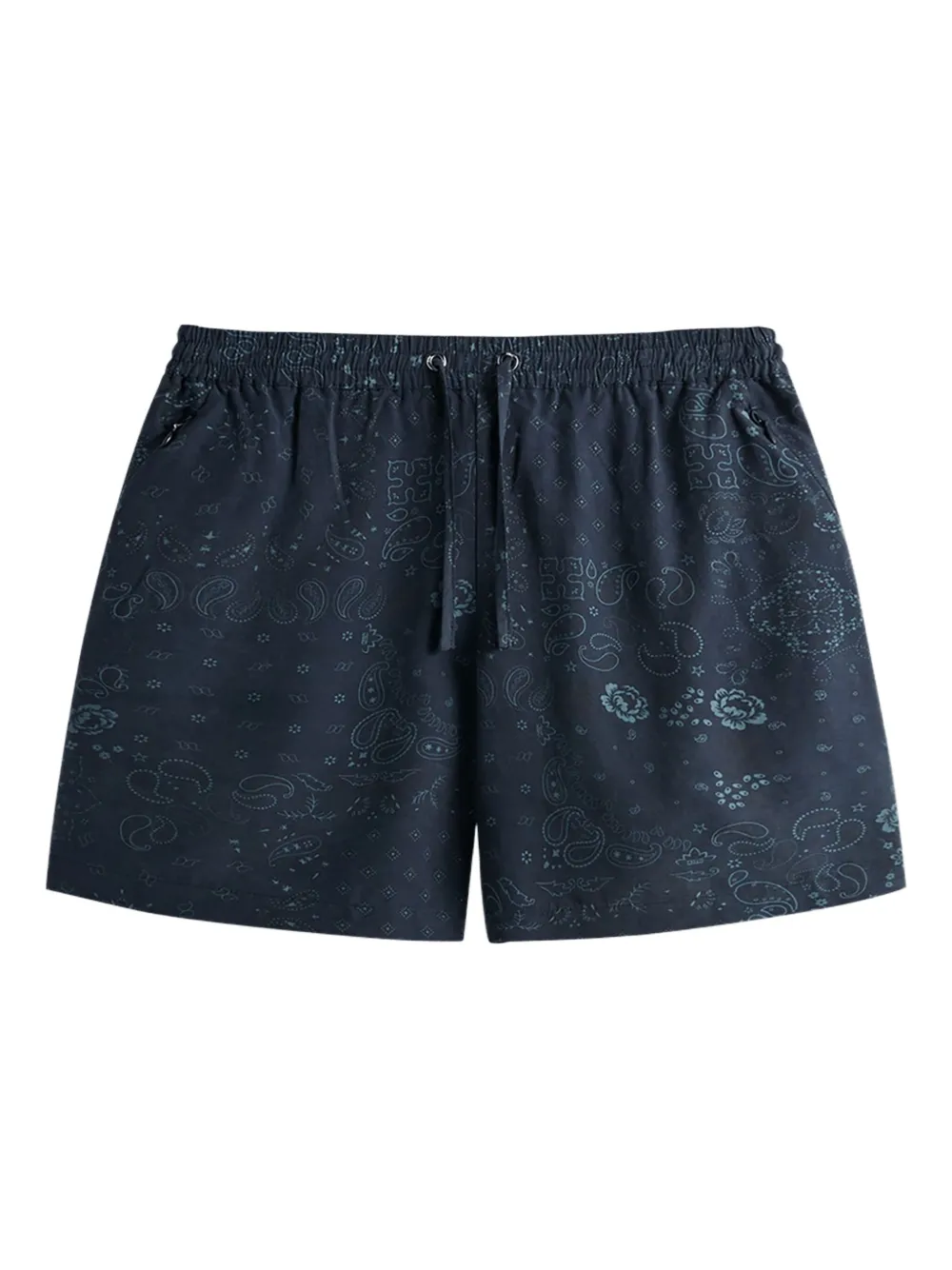 Kith Cedar Paisley-print Drawstring Shorts In Blue
