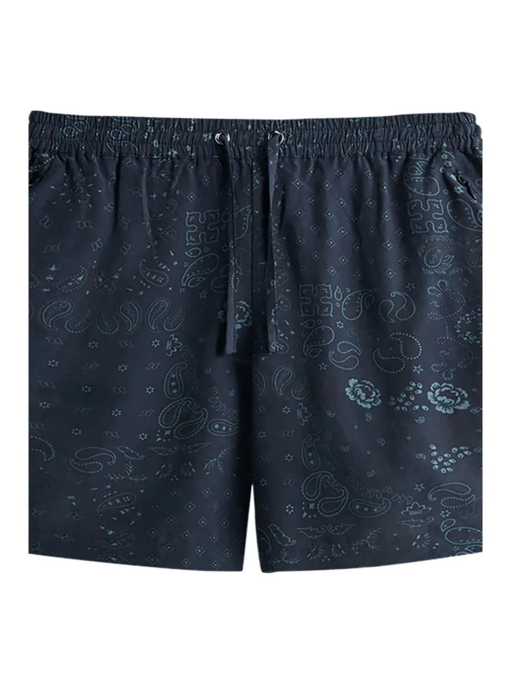 Kith Cedar Paisley-print Drawstring Shorts In Blue