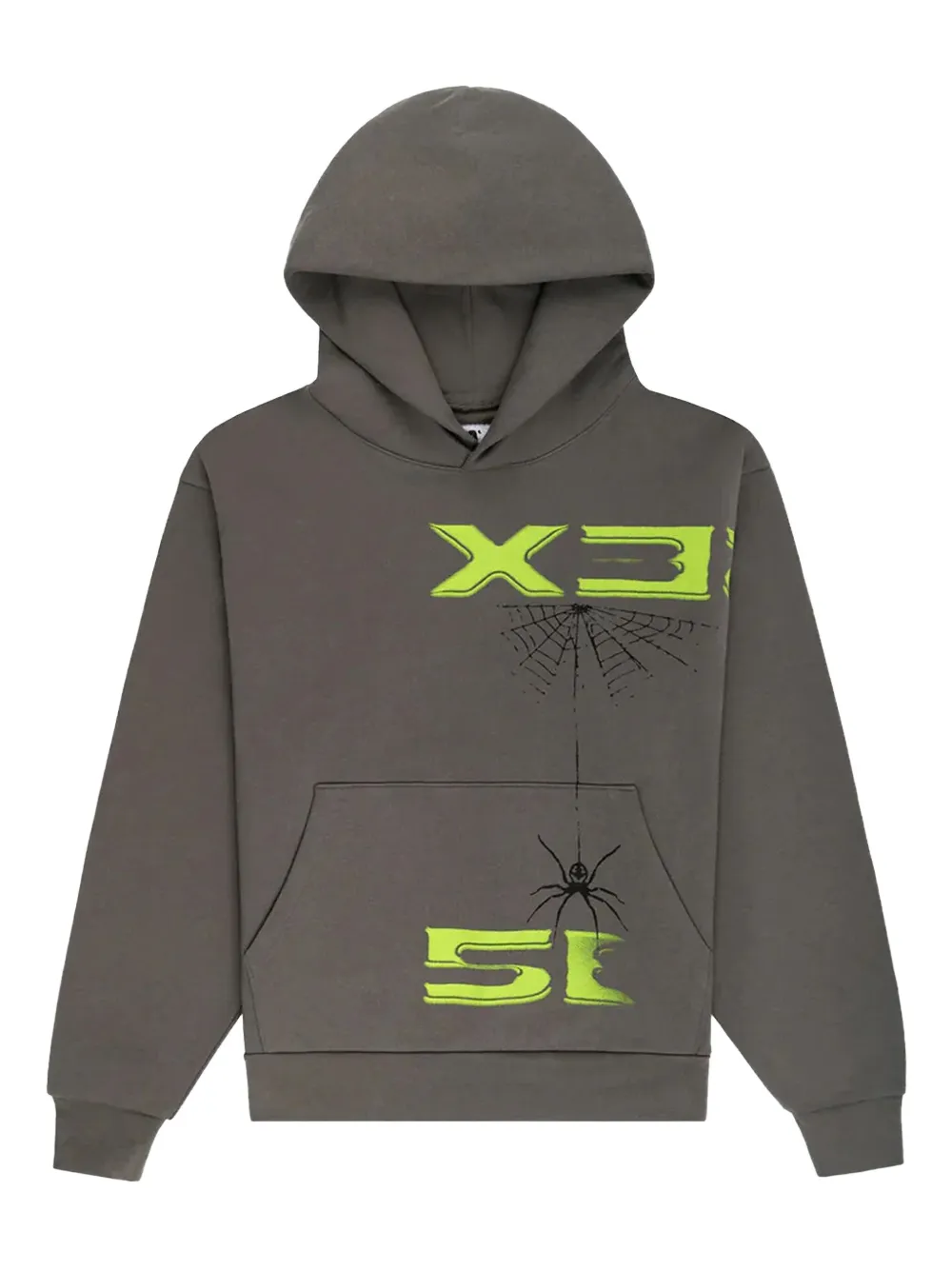 SP5DER spider-web-print hoodie | Grey | Image 1