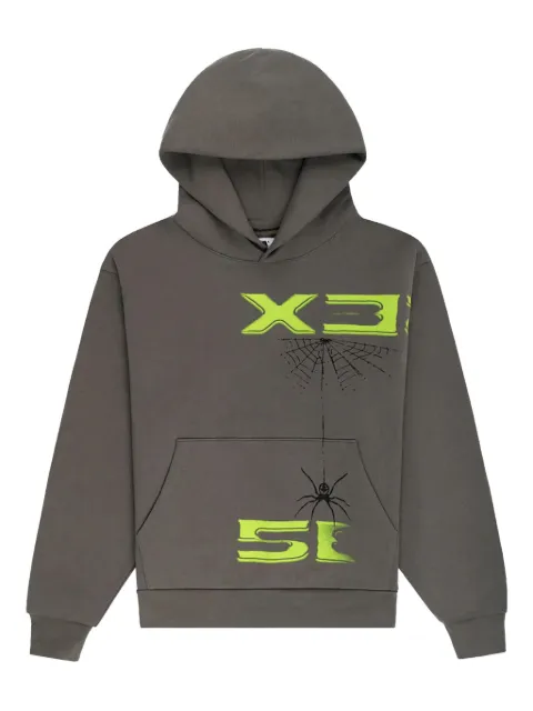SP5DER spider-web-print hoodie