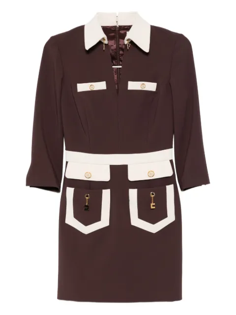 Elisabetta Franchi colour-block crepe dress