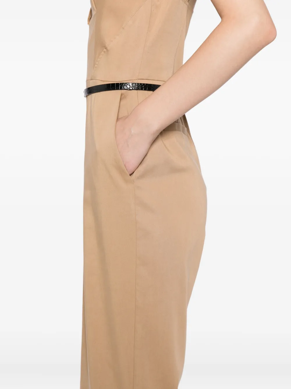 Elisabetta Franchi Satijnen jumpsuit Bruin