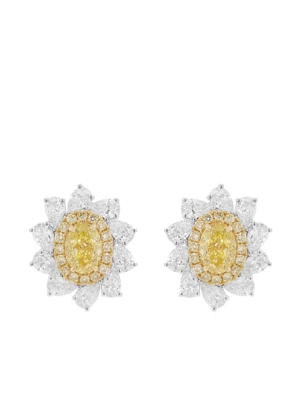 HYT Jewelry Orecchini in oro bianco e giallo 18 carati con diamanti