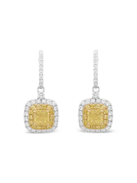 HYT Jewelry 18K white and yellow gold diamond earrings