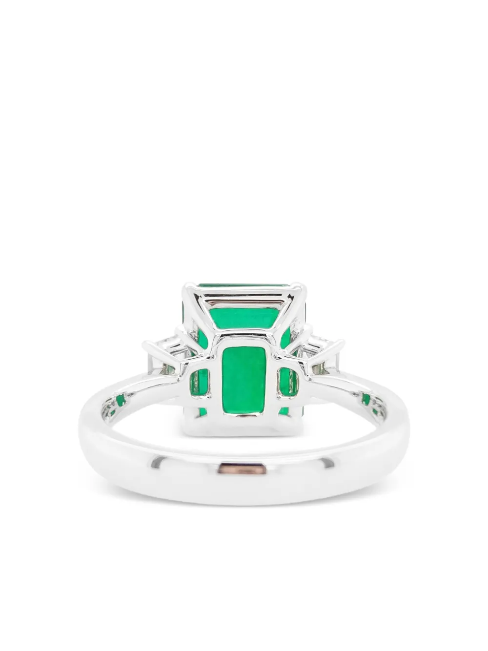 Hyt Jewelry 18k White Diamond And Emerald Ring In Brown