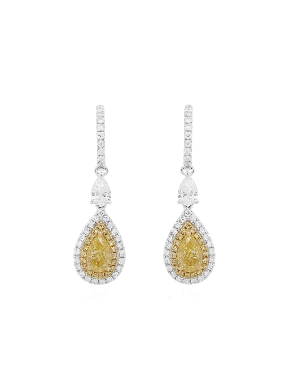 HYT Jewelry Orecchini in oro bianco e giallo 18 carati con diamanti - YELLOW