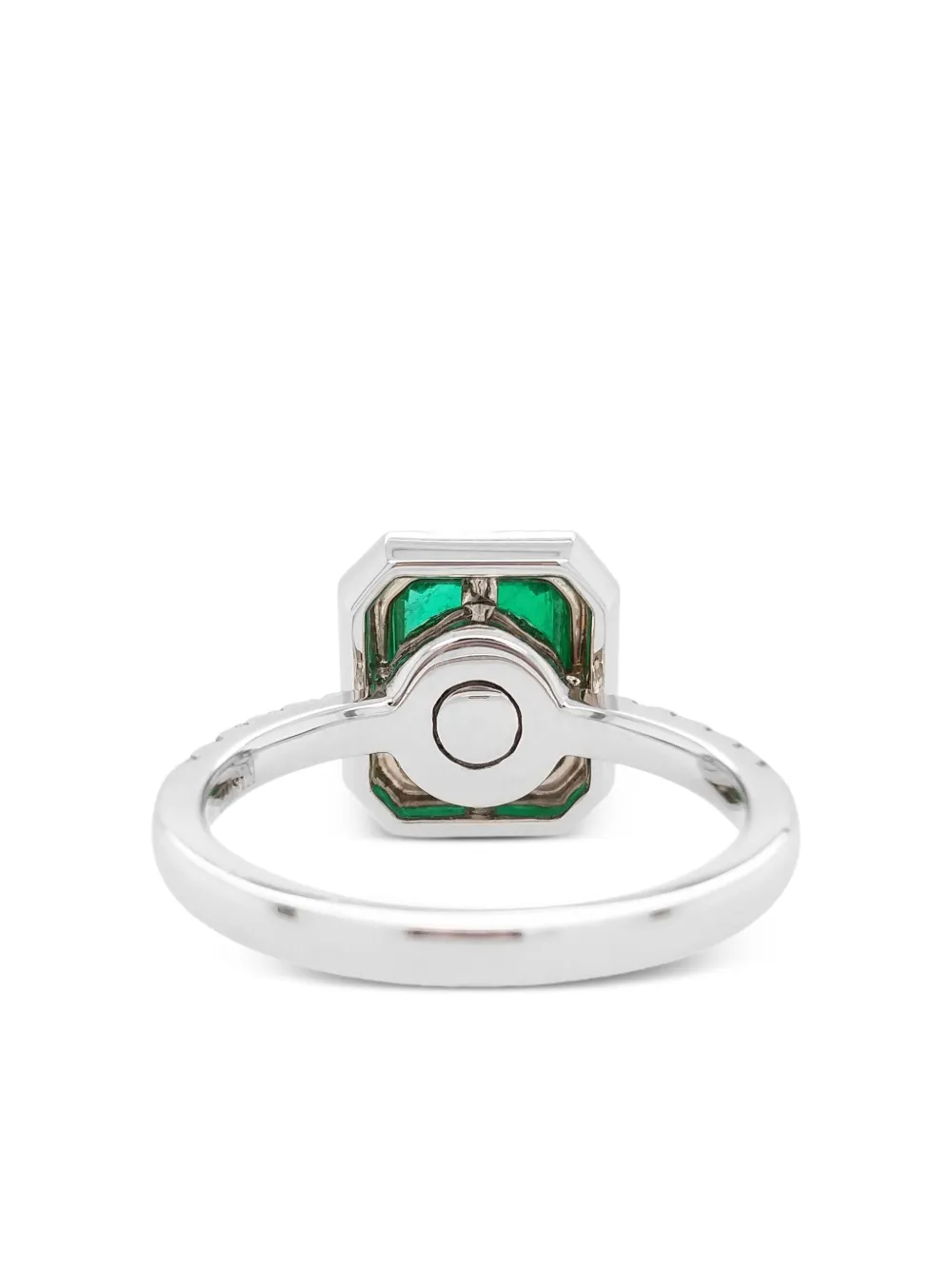 Hyt Jewelry 18k White And Yellow Emerald And Diamond Ring In Brown