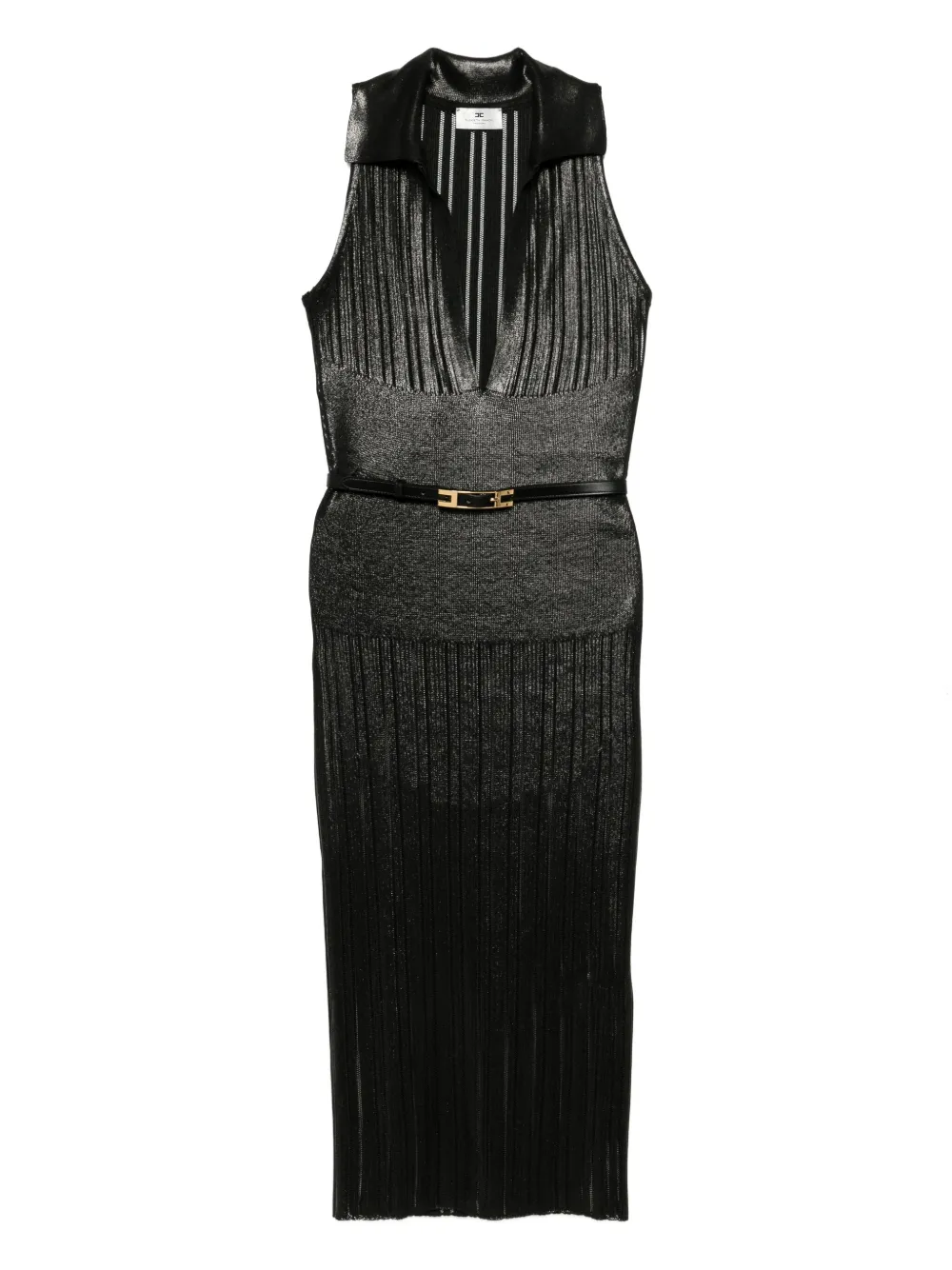 Elisabetta Franchi laminated knit dress | Black | Image 1