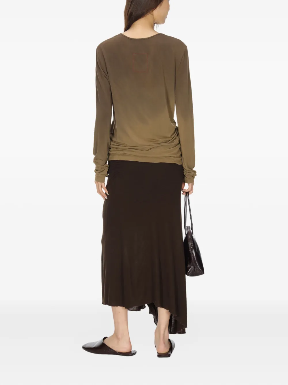 Uma Wang Ombre-effect Long-sleeve T-shirt In Brown