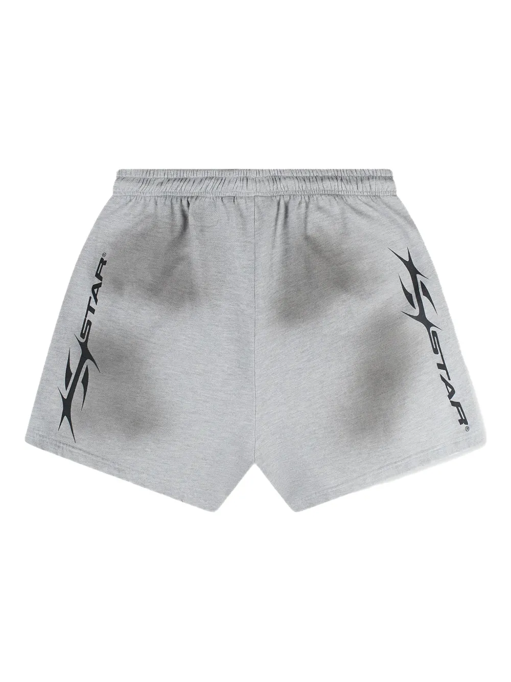 Hellstar Yoga Flame Om-print Track Shorts In Gray