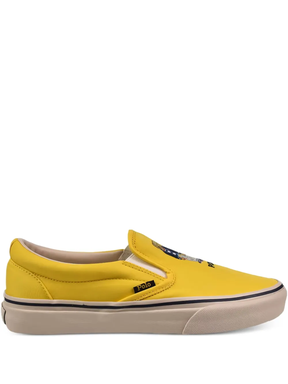 Polo Ralph Lauren Keaton bear-embroidered slip-on shoes Yellow